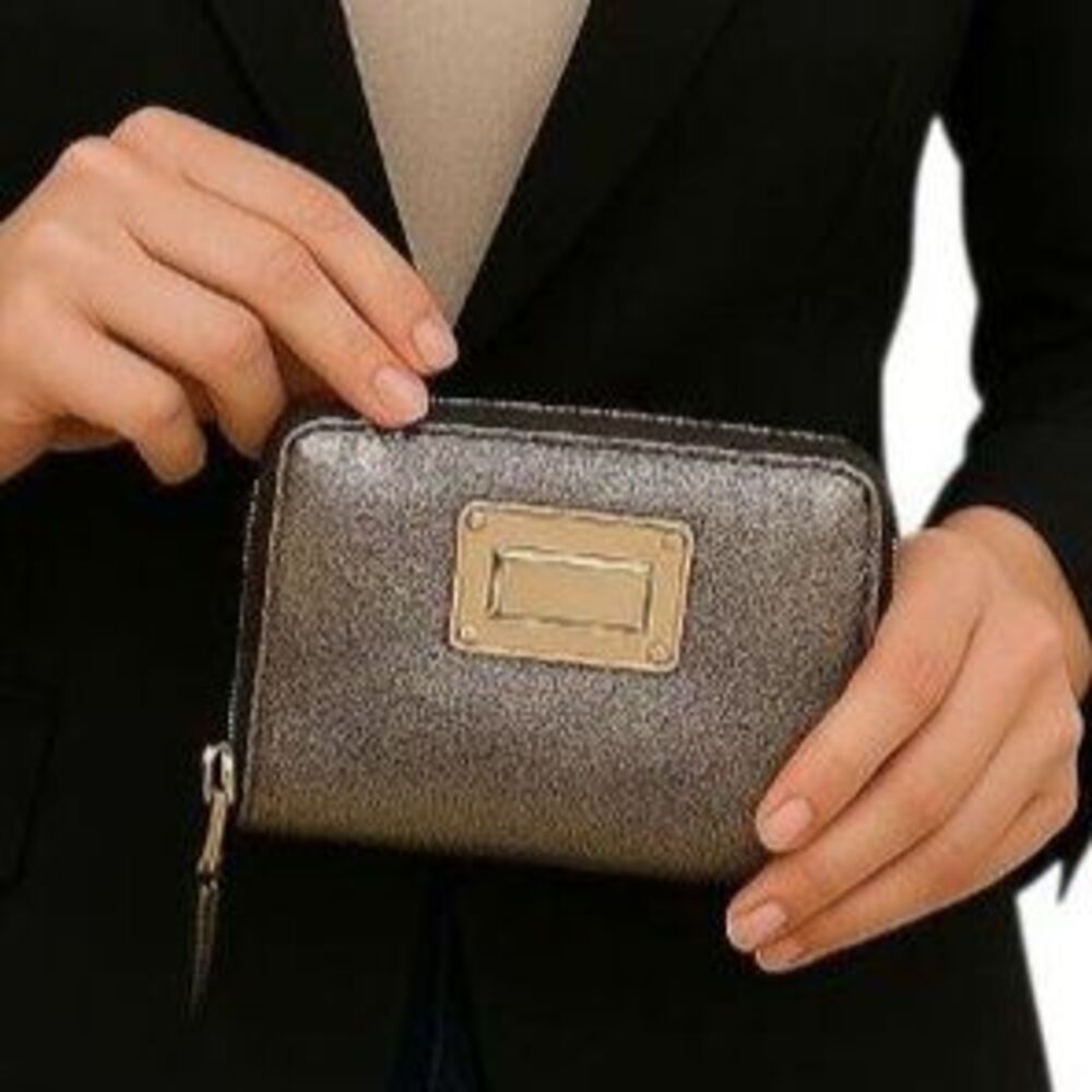 Michael Kors Wallet Wristlet Clutch Bag Distressed Gold Leather WOMEN'S WOMAN'S